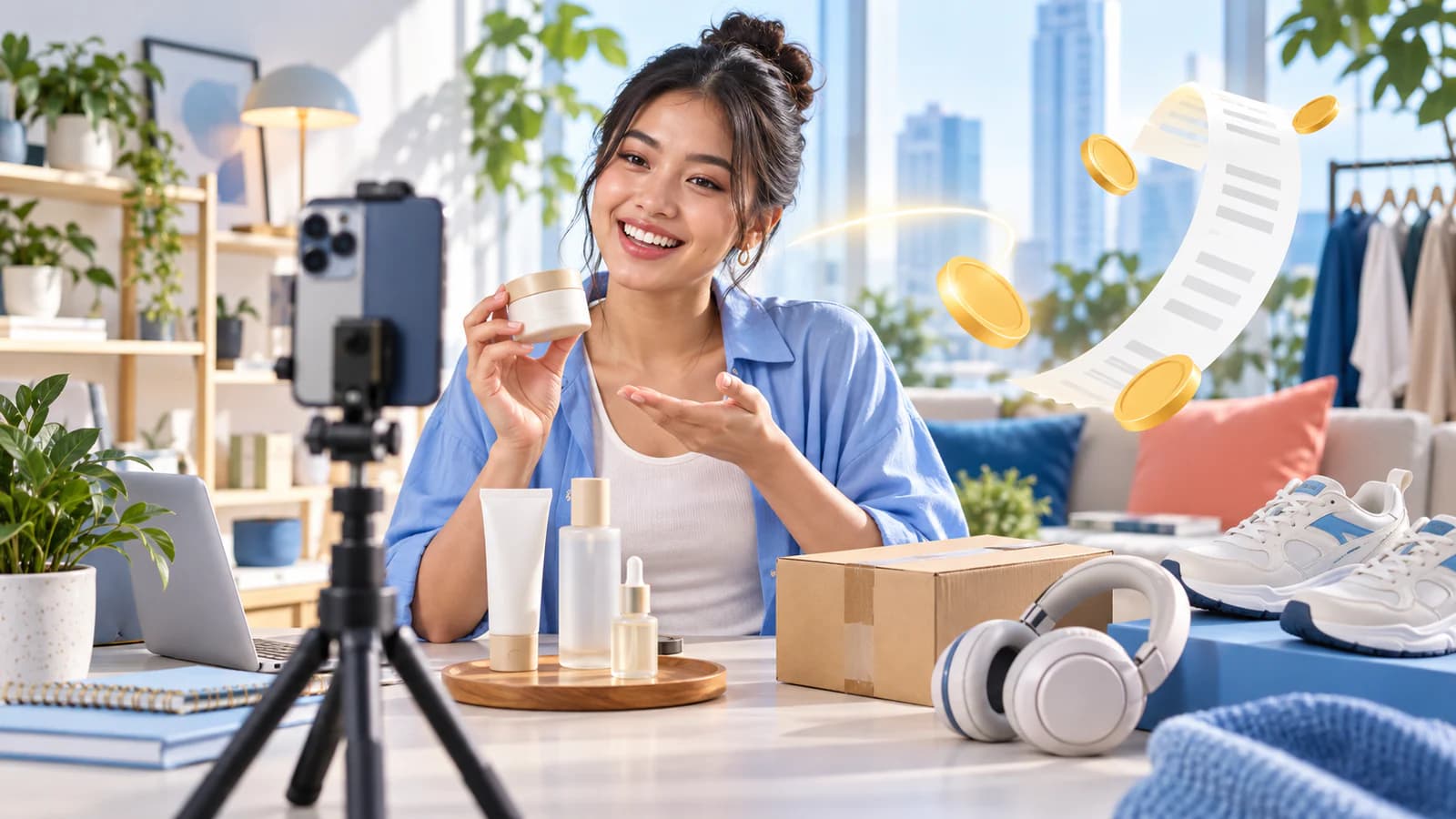 Creator reviewing a product for an audience