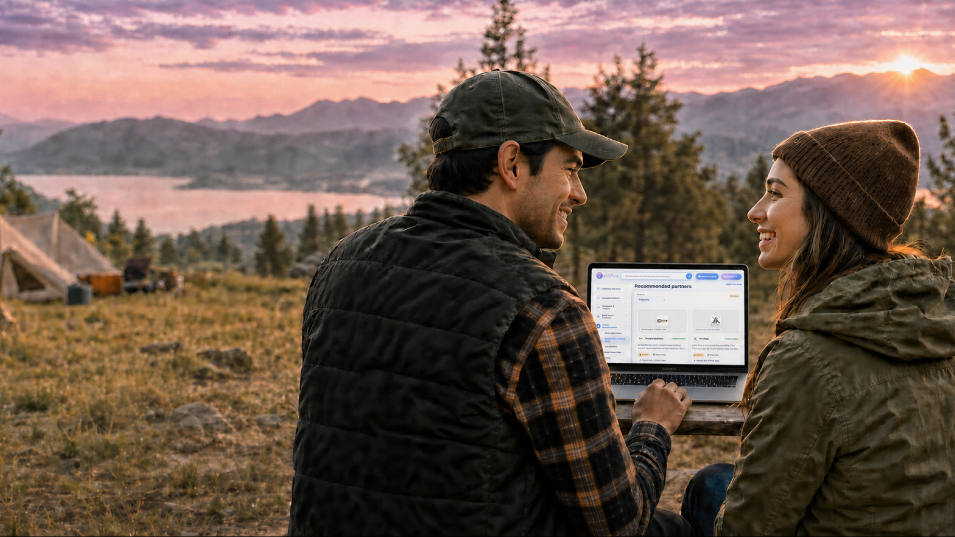 Shoppers using Coinfiliate rewards while planning a trip